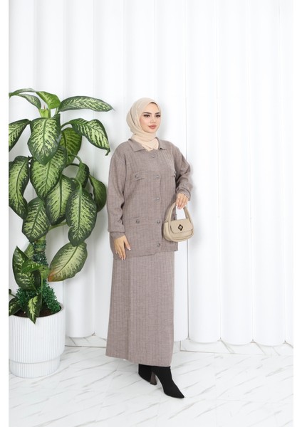 Cep Detay Etekli Triko Takım modelleri