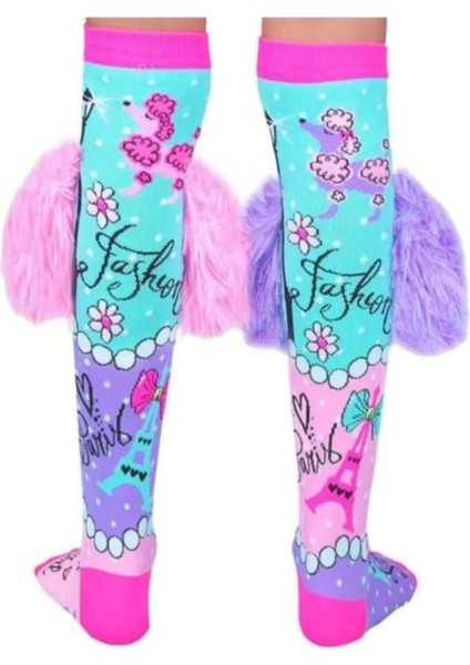 Sevimli Köpek Figürlü Kulaklı Diz Altı Çorap modelleri