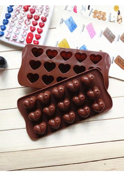 Silikon Kalp Şekilli Kalıp, Çikolata Şeker Buz ve Fondant Için, Fırın ve Dondurucu Uyumlu Çok Amaçlı Pişirme Kalıbı Tekli fiyatları