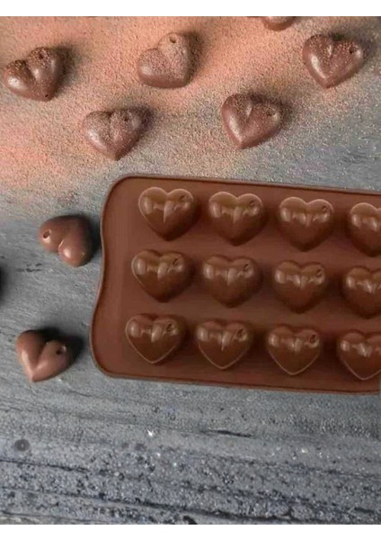 Silikon Kalp Şekilli Kalıp, Çikolata Şeker Buz ve Fondant Için, Fırın ve Dondurucu Uyumlu Çok Amaçlı Pişirme Kalıbı Tekli modelleri