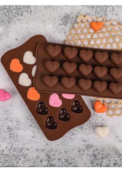 Silikon Kalp Şekilli Kalıp, Çikolata Şeker Buz ve Fondant Için, Fırın ve Dondurucu Uyumlu Çok Amaçlı Pişirme Kalıbı Tekli fırsatları
