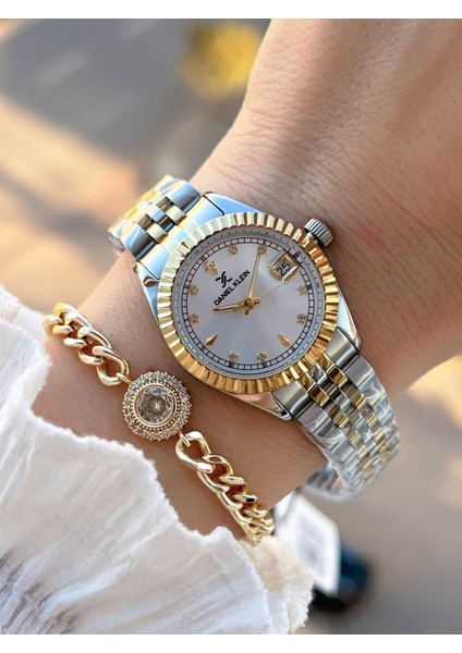 2 Yıl Garantili Jubile Kordon 3 Atm Suya Dayanıklı Kadın Kol Saati+Bileklik F.Z.10974.3