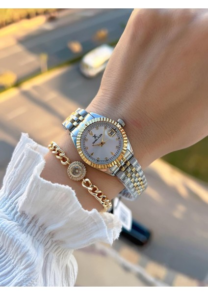 2 Yıl Garantili Jubile Kordon 3 Atm Suya Dayanıklı Kadın Kol Saati+Bileklik F.Z.10974.3 fiyatları