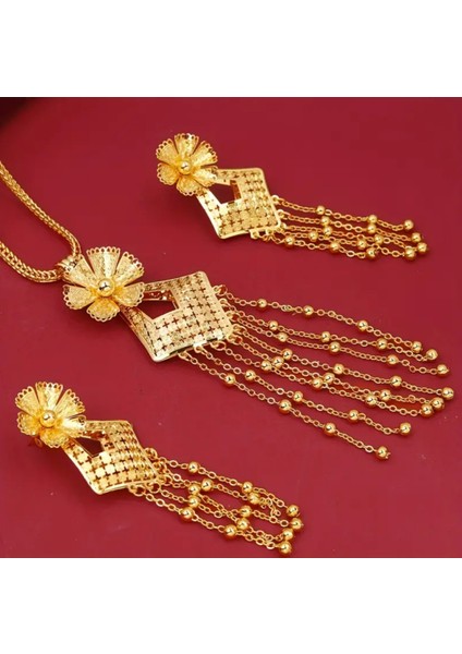 Set.up Altın Kaplama Tasarım Kolye Küpe Set fırsatları