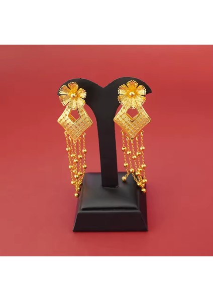 Set.up Altın Kaplama Tasarım Kolye Küpe Set