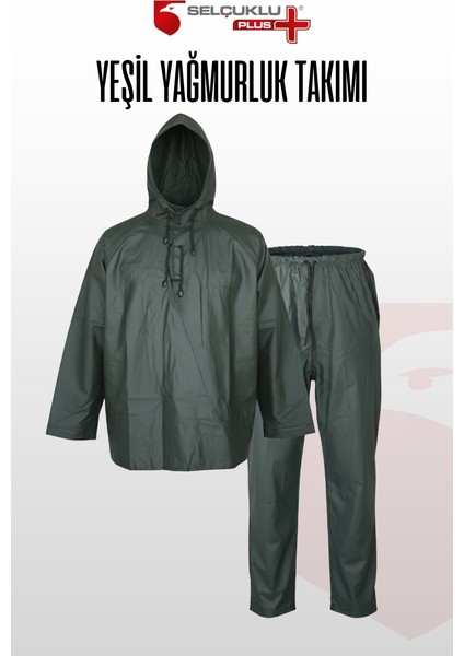 Su Geçirmez Işçi ve Balıkçı Yağmurluk Takımı | Pvc Alt Üst Yağmur Geçirmez Set | Kapüşonlu Mont + Pantolon