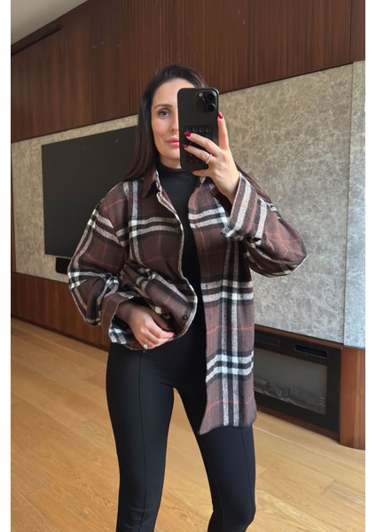 Ekose Kalın Oduncu Gömlek- Kahverengi fırsatları