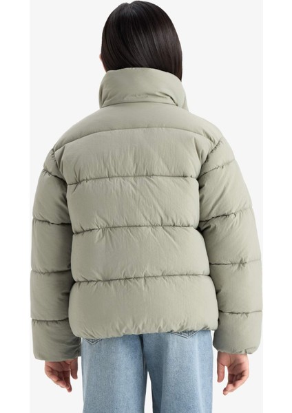 Kız Çocuk Su Geçirmez Fermuarlı Şişme Mont