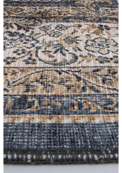 Norm Halı Allure 54-033 Mavi Eskitme Halı Etnik Otantik Dokuma Şönil Yıkanabilir Salon Halısı modelleri