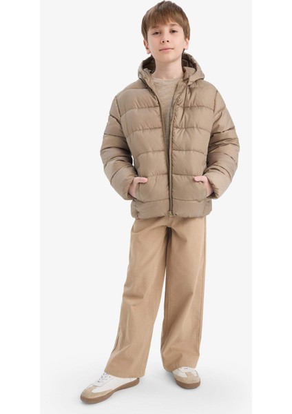 Erkek Çocuk Su Geçirmez Kapüşonlu Fermuarlı Şişme Mont A1875A825AU