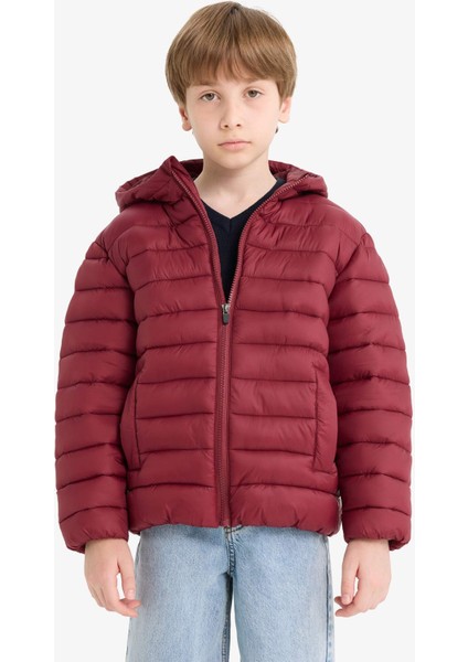 Erkek Çocuk Su Geçirmez Kapüşonlu Fermuarlı Şişme Mont E8688A825AU
