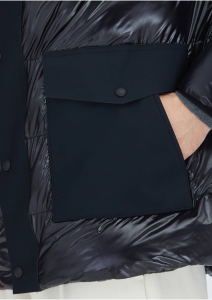 Siyah Regular Fit Kapüşonlu Casual Dokuma Kaban indirimleri