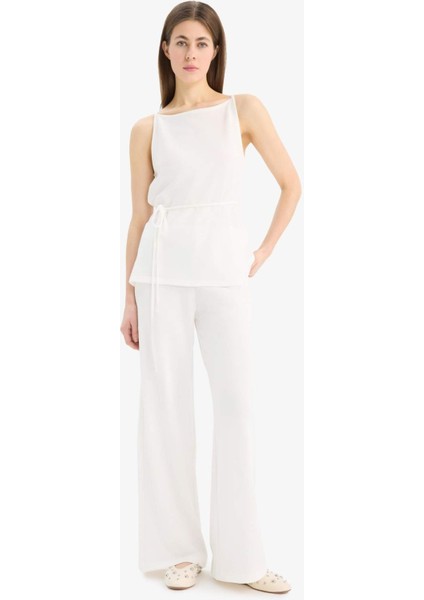 Wide Leg Geniş Paça Basic Düz Pike Pantolon E5784AX25SP