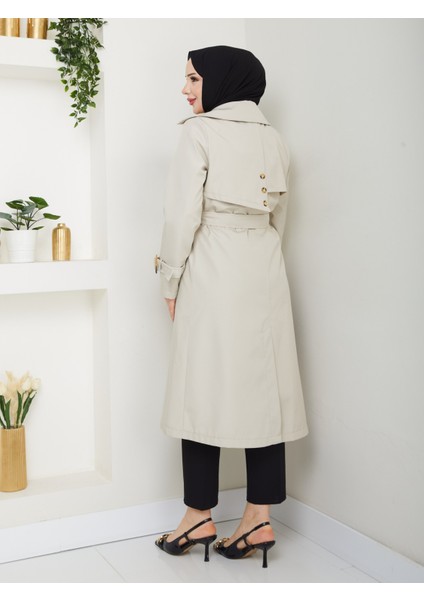 Kadın Taş Arkası Düğmeli Trençkot modelleri