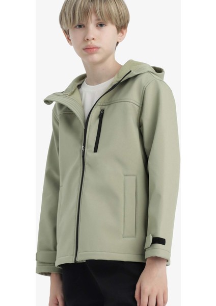 Erkek Çocuk Su Geçirmez Kapüşonlu Polar Astarlı Yağmurluk