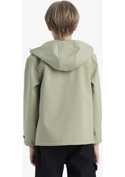 Erkek Çocuk Su Geçirmez Kapüşonlu Polar Astarlı Yağmurluk