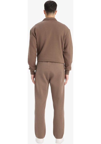 Regular Fit Beli Bağcıklı Cepli Düz Paça Kalın Eşofman Altı D7836AX25AU