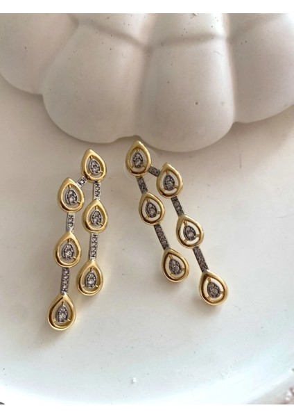 Marka Model Ikili Sallantılı Çelik Küpe