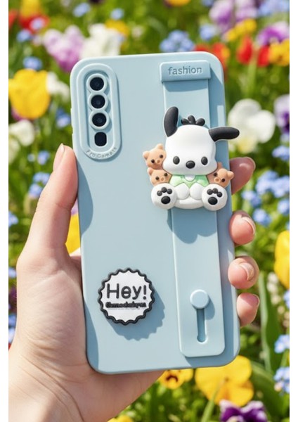 Samsung Galaxy A50 Uyumlu Mavi Renk 3D Figürlü Darbe Emici Yumuşak Silikon Kapak