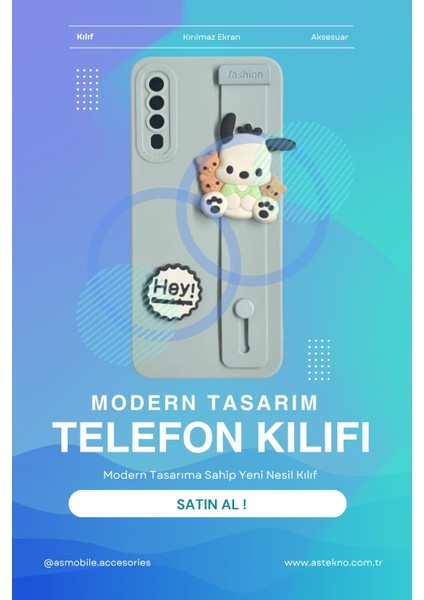 Samsung Galaxy A50 Uyumlu Mavi Renk 3D Figürlü Darbe Emici Yumuşak Silikon Kapak fırsatları