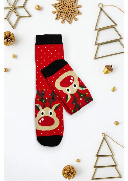 Yılbaşı Temalı Pamuklu Çorap