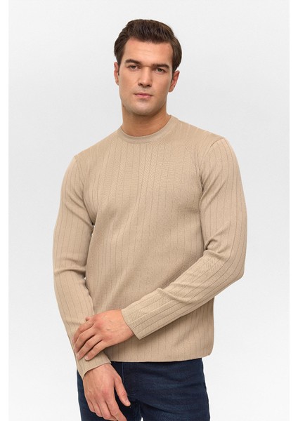 Desenli O Yaka Uzun Kol Trikol Erkek Kazak TR2013700482