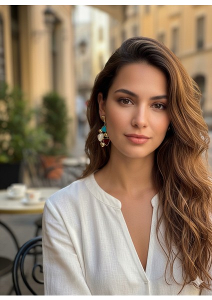 Set.up Kırmızı Taş Detaylı Sallantılı Küpe fiyatları