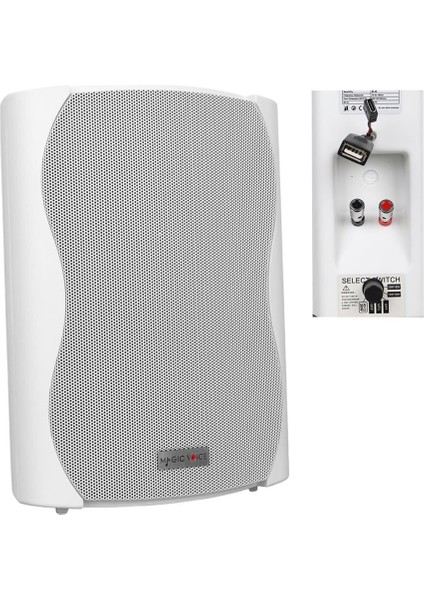 Magicvoice F-Lhy6.5s 6.5 Inç 16 cm Hat Trafolu Duvar Tipi Sütun Okul Cami Hoparlör 30W Rms 200W Peak Mp3 USB Uyumlu
