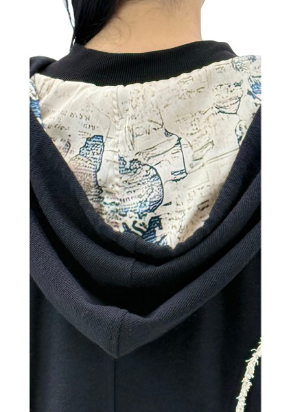 Büyük Beden Pamuklu Fermuarlı Kapüşonlu Uzun Oversize Hırka Kadın Kaban indirimleri