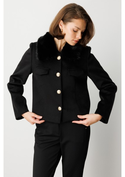 Yakası Kürklü Kısa Mont 6121-26K fiyatları