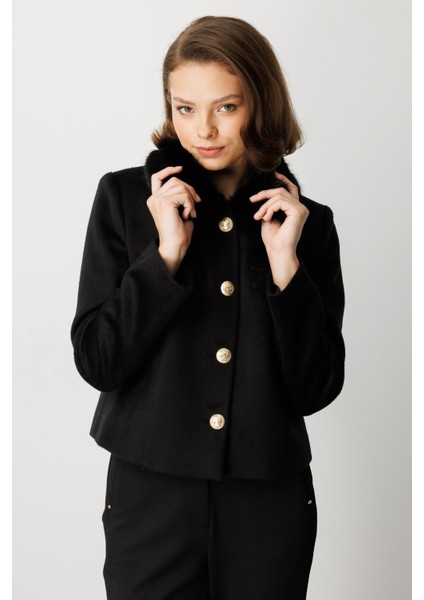 Yakası Kürklü Kısa Mont 6121-26K modelleri