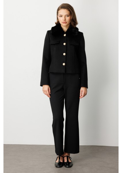 Yakası Kürklü Kısa Mont 6121-26K indirimleri