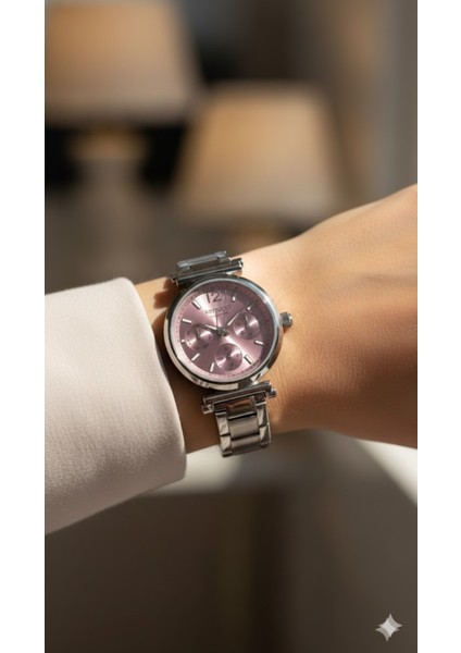 Kadın Kol Saati Gümüş Renk, Lila Kadran - Şık Metal Kordon, 2 Yıl Garantili modelleri