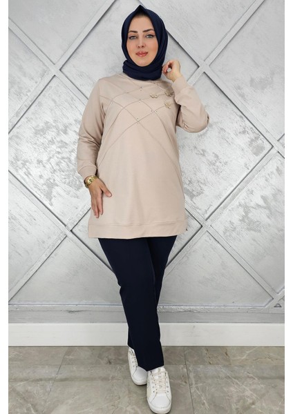 Kadın Dikme ve Taş Detaylı Tesettür Tunik fiyatları