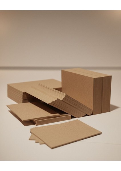 Kraft Baskısız 10,5 x 21 cm 50ADET Kart Kraft Ara Karton Not Kartı Hediye Notluk, Dosya (0,1323 Kg)
