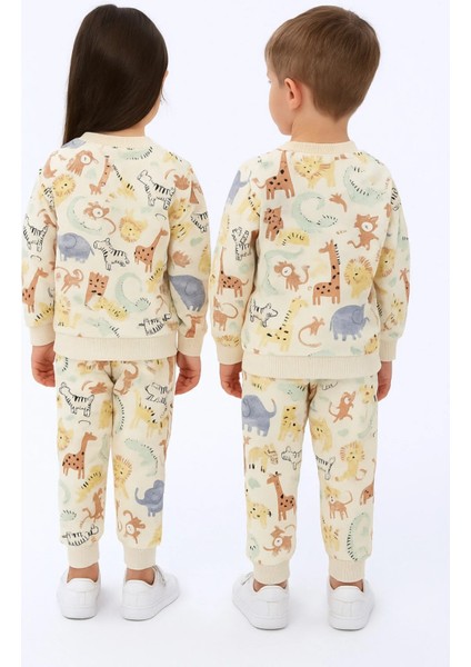 Unisex Baskılı Çocuk Mevsimlik Pamuklu Sweatshirt Takım modelleri