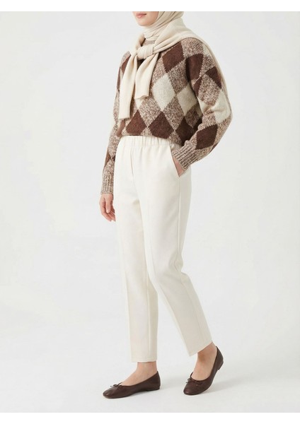 Dar Paça Atlas Pantolon-Krem