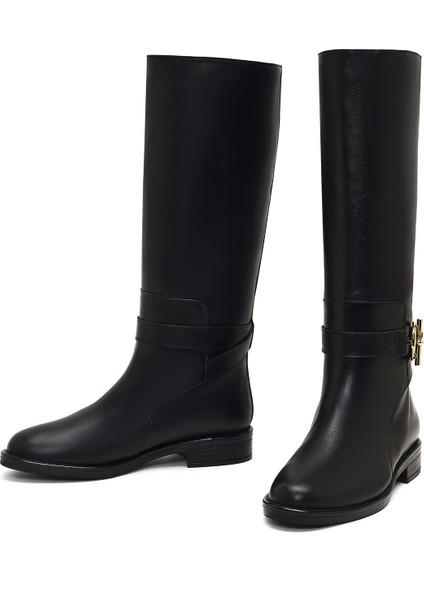 Kadın Siyah Toka Detaylı Deri Çizme 25WFD163418 modelleri