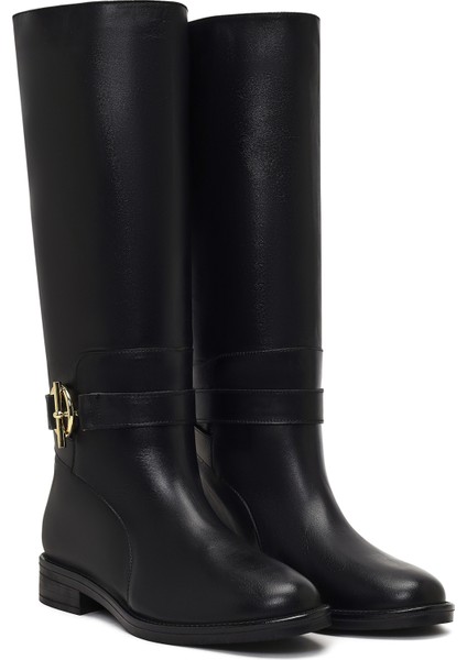 Kadın Siyah Toka Detaylı Deri Çizme 25WFD163418 indirimleri