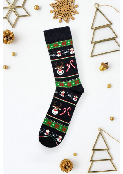Yılbaşı Temalı Pamuklu Çorap