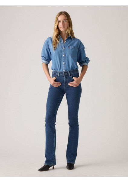 725 High Rise Bootcut Trıangle Exploratı Kadın Mavi Jean Kot Pantolon 18759-0234 fırsatları