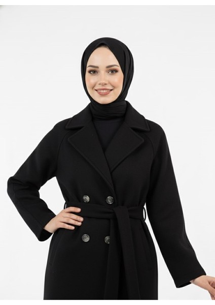 Flotalı Reglan Kol Kaban-Siyah fiyatları