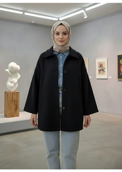 Flota Detay Kaşe Tunik-Siyah