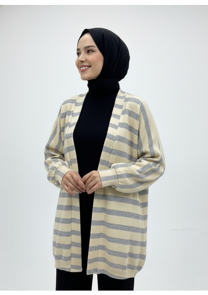 Triko Efektli Sim Detaylı Hırka-Bej fiyatları