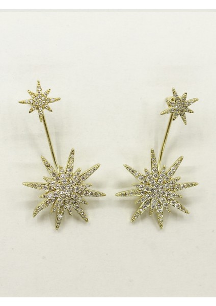 Göz Alıcı Sarkıntılı Yıldız Patlaması Zirkon Küpe