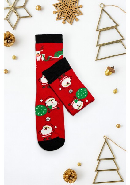 Yılbaşı Temalı Pamuklu Çorap