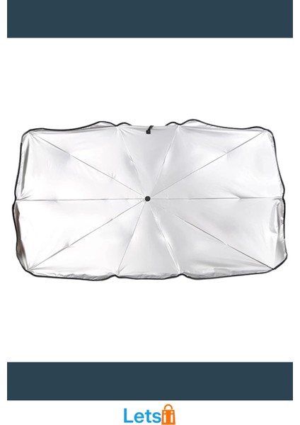 Titanyum Gümüş Kaplama 57.1" x 31.1" Araç Içi Ön Cam Şemsiye Güneşlik modelleri