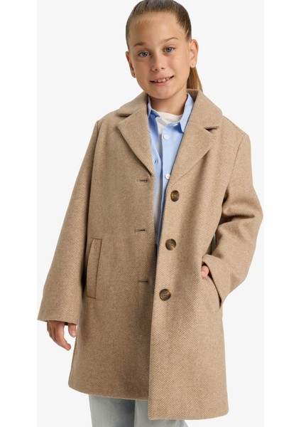 Kız Çocuk Ceket Yaka Düğmeli Parka E9735A825AU