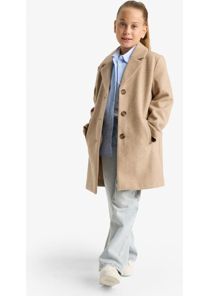 Kız Çocuk Ceket Yaka Düğmeli Parka E9735A825AU