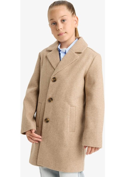 Kız Çocuk Ceket Yaka Düğmeli Parka E9735A825AU